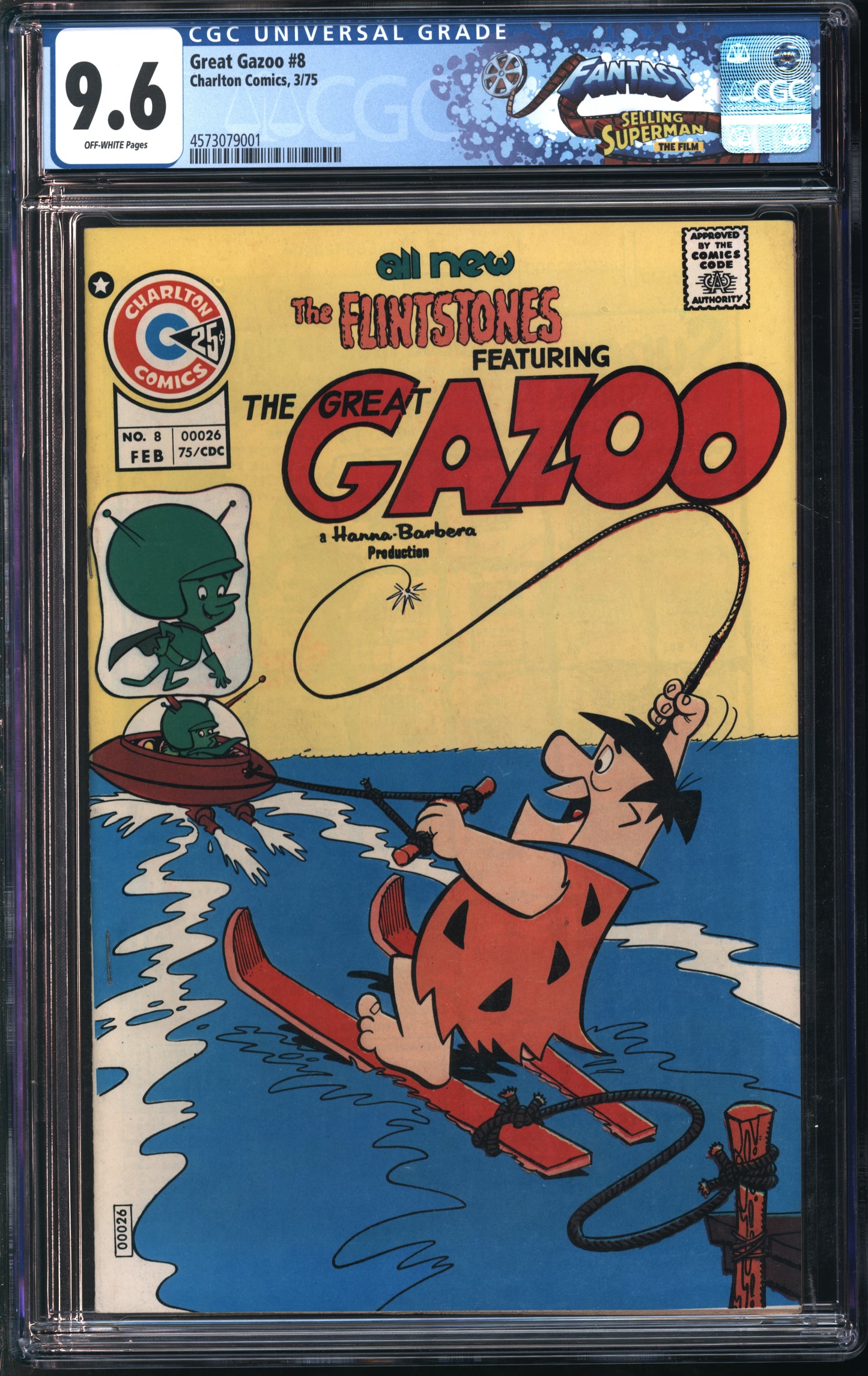 Charlton Comics Great Gazoo #8 3/75 FANTAST CGC 9.6 Off-White Pages