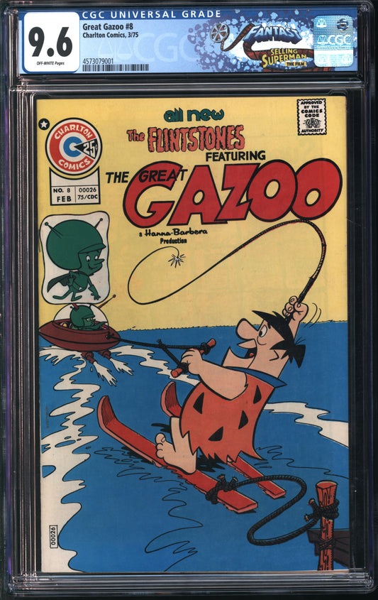 Charlton Comics Great Gazoo #8 3/75 FANTAST CGC 9.6 Off-White Pages