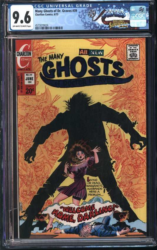 Charlton Comics Many Ghosts of Dr. Graves #39 6/73 FANTAST CGC 9.6 Off-White to White Pages