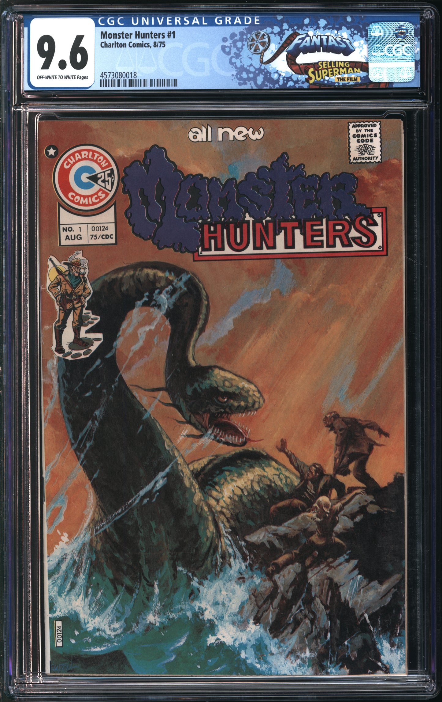 Charlton Comics Monster Hunters #1 8/75 FANTAST CGC 9.6 Off-White to White Pages