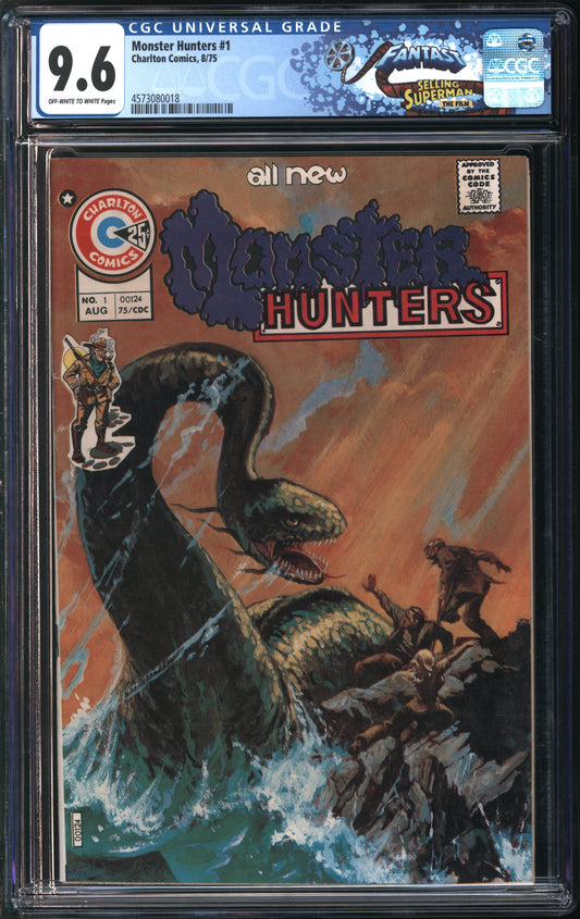 Charlton Comics Monster Hunters #1 8/75 FANTAST CGC 9.6 Off-White to White Pages