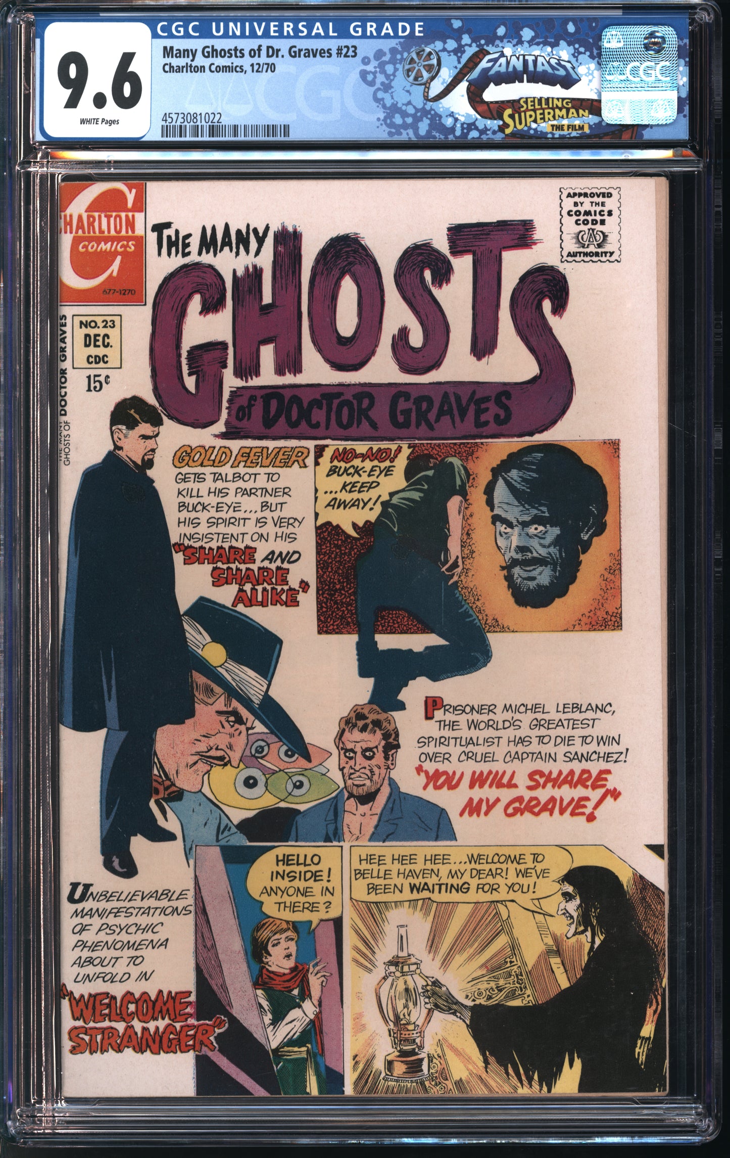 Charlton Comics Many Ghosts of Dr. Graves #23 12/70 FANTAST CGC 9.6 White Pages
