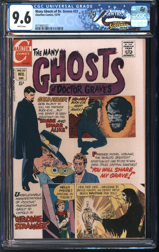 Charlton Comics Many Ghosts of Dr. Graves #23 12/70 FANTAST CGC 9.6 White Pages