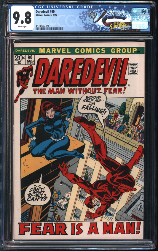 Marvel Comics Daredevil #90 8/72 FANTAST CGC 9.8 White Pages