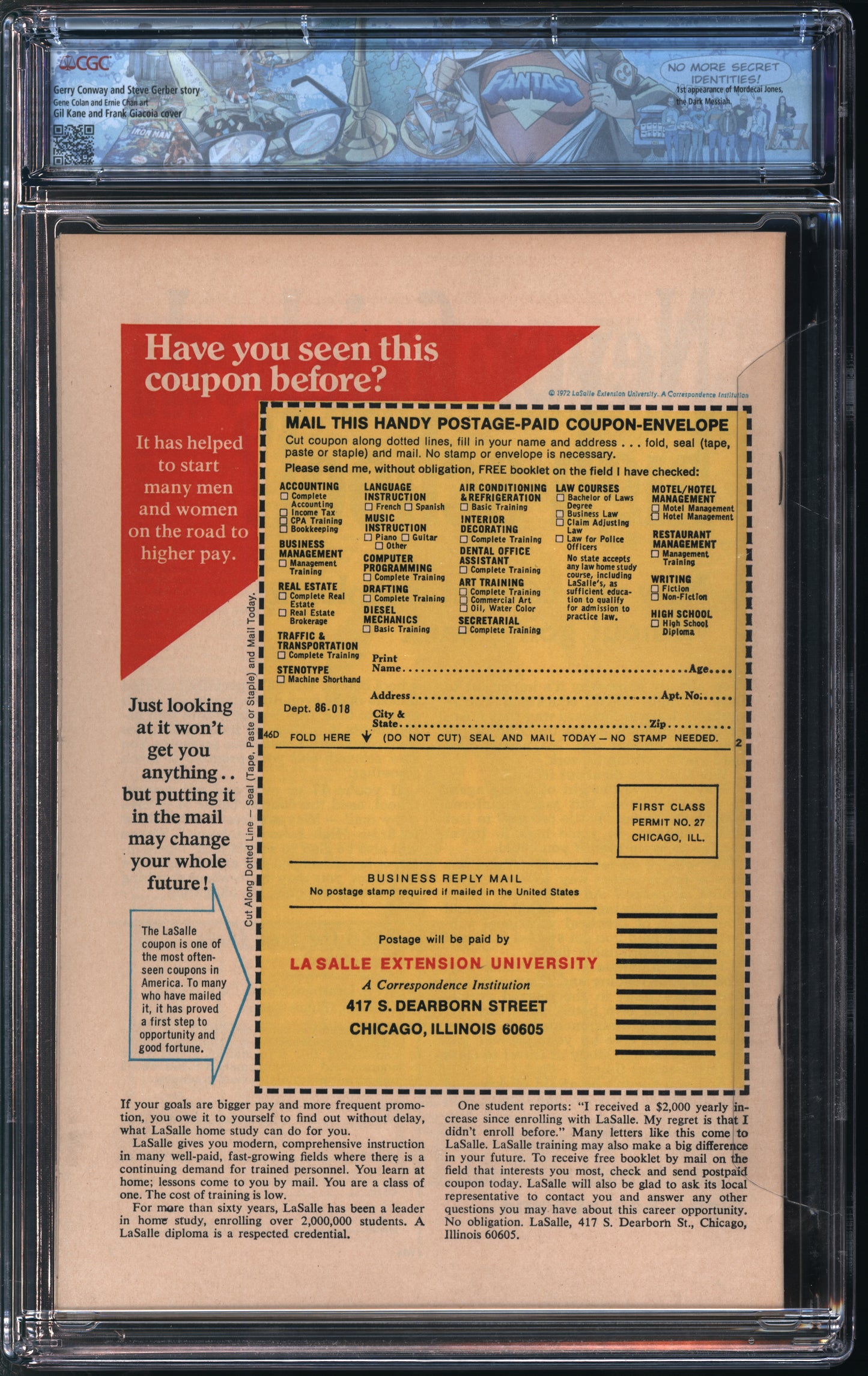 Marvel Comics Daredevil #97 3/73 FANTAST CGC 9.8 White Pages