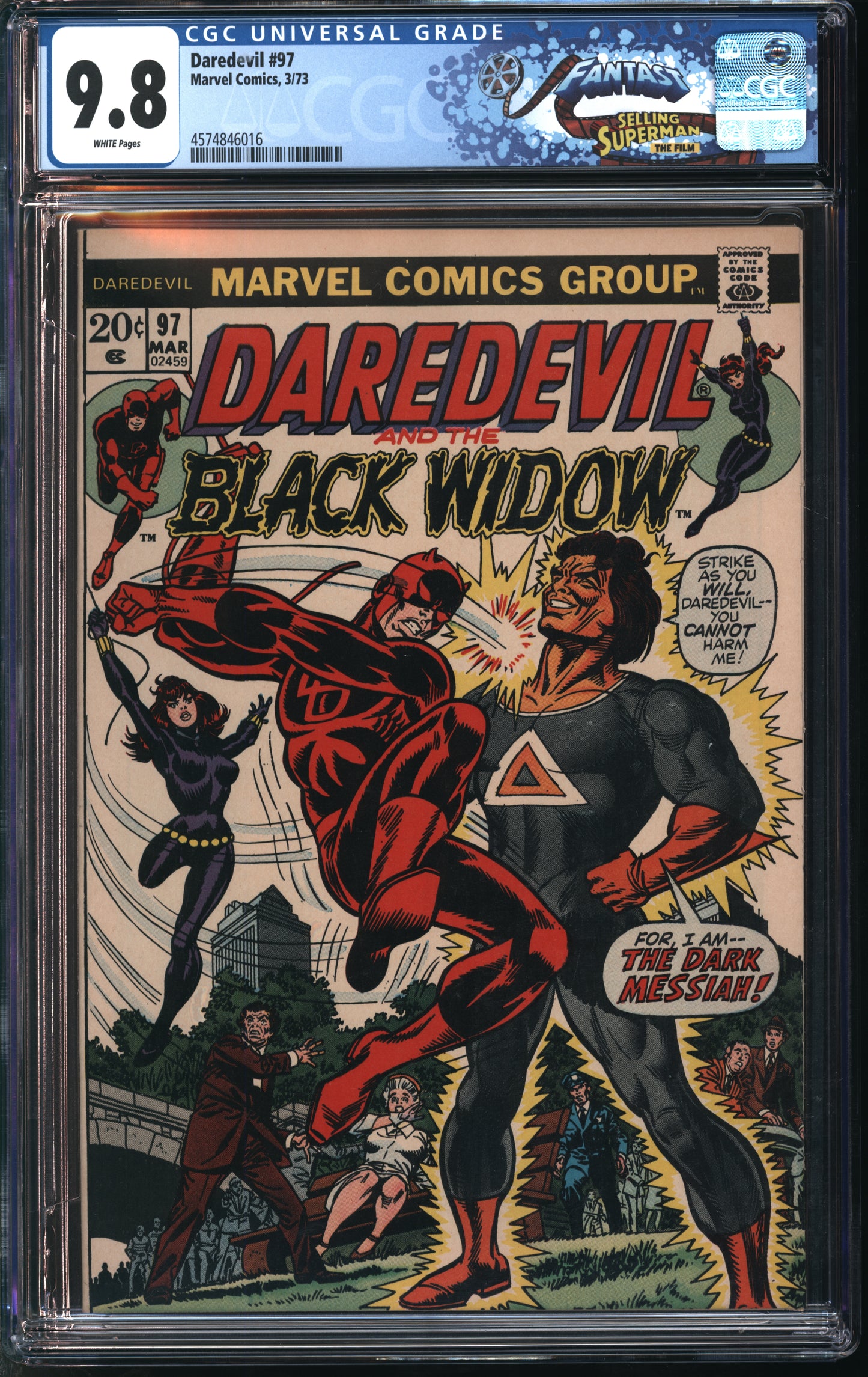 Marvel Comics Daredevil #97 3/73 FANTAST CGC 9.8 White Pages