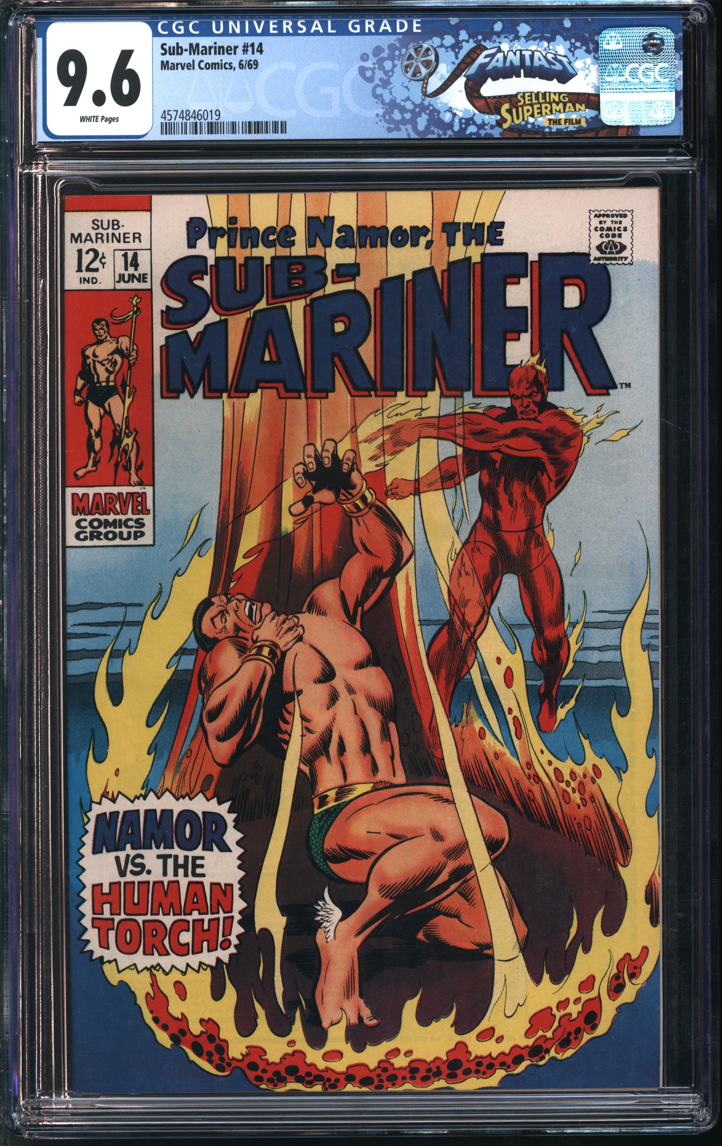 Marvel Comics Sub-Mariner #14 6/69 FANTAST CGC 9.6 White Pages