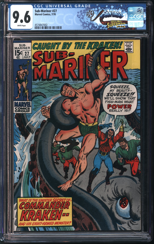 Marvel Comics Sub-Mariner #27 7/70 FANTAST CGC 9.6 White Pages