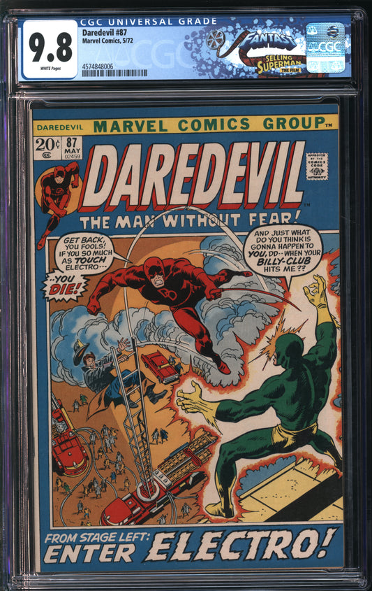 Marvel Comics Daredevil #87 5/72 FANTAST CGC 9.8 White Pages