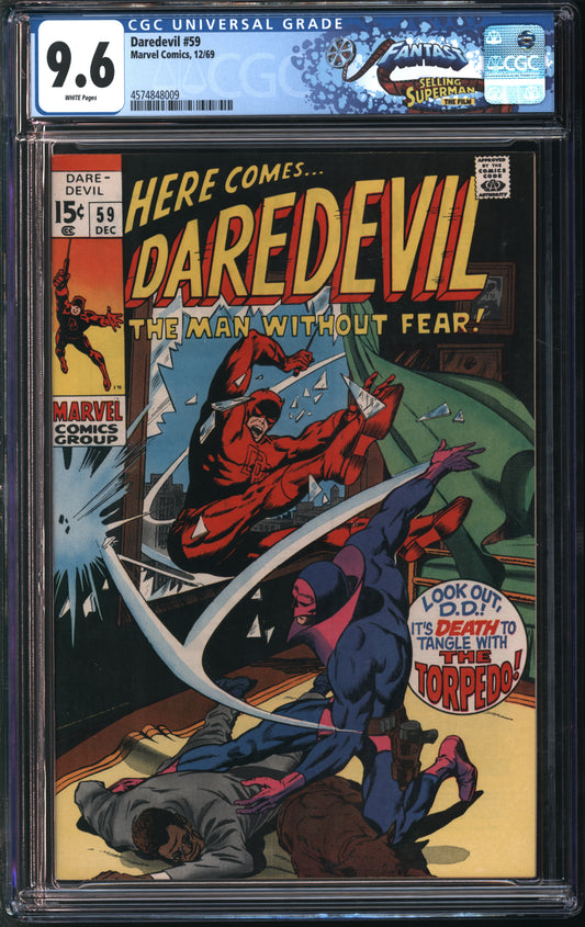 Marvel Comics Daredevil #59 12/69 FANTAST CGC 9.6 White Pages