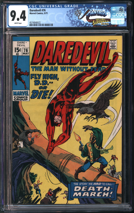 Marvel Comics Daredevil #76 5/71 FANTAST CGC 9.4 White Pages