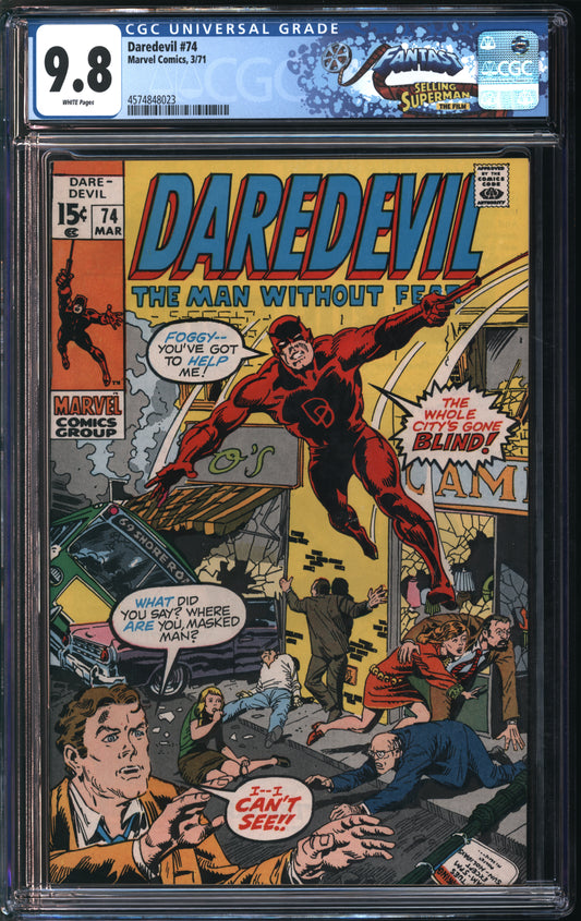 Marvel Comics Daredevil #74 3/71 FANTAST CGC 9.8 White Pages