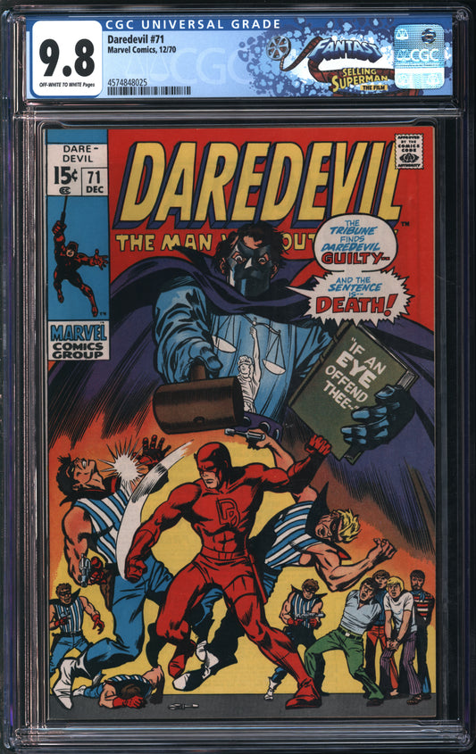 Marvel Comics Daredevil #71 12/70 FANTAST CGC 9.8 Off-White to White Pages