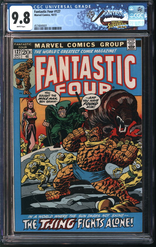 Marvel Comics Fantastic Four #127 10/72 FANTAST CGC 9.8 White Pages