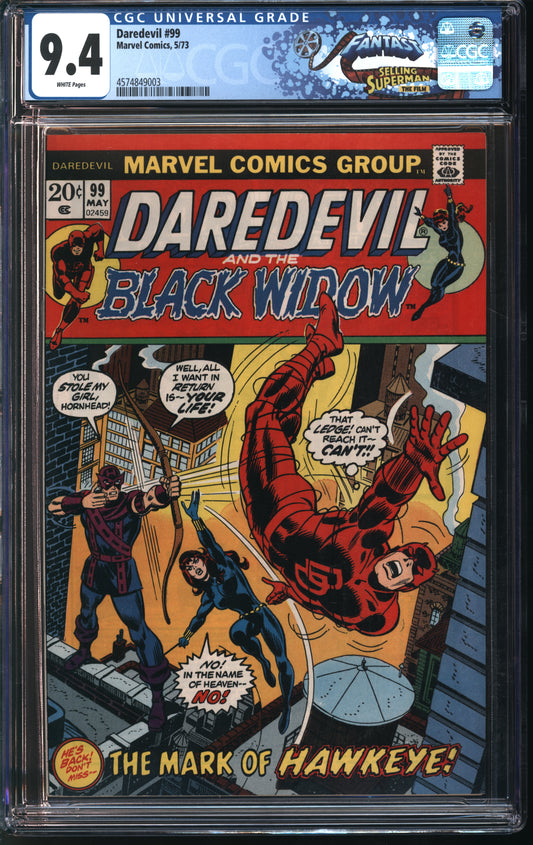 Marvel Comics Daredevil #99 5/73 FANTAST CGC 9.4 White Pages