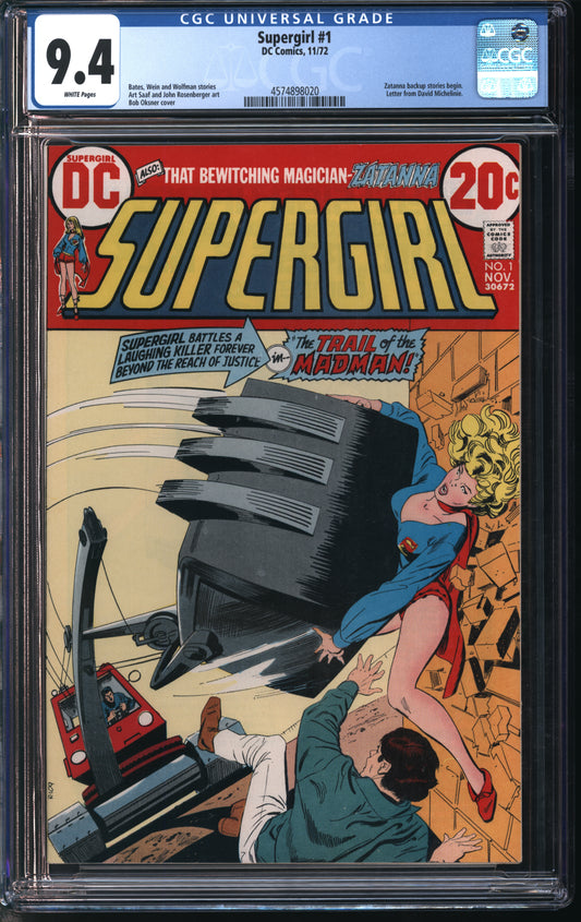 D.C. Comics Supergirl #1 11/72 CGC 9.4 White Pages