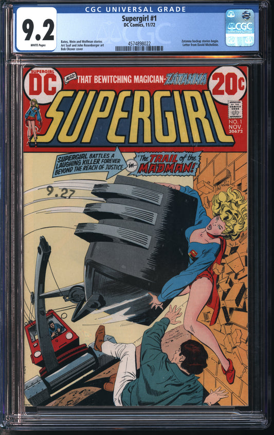 D.C. Comics Supergirl #1 11/72 CGC 9.2 White Pages