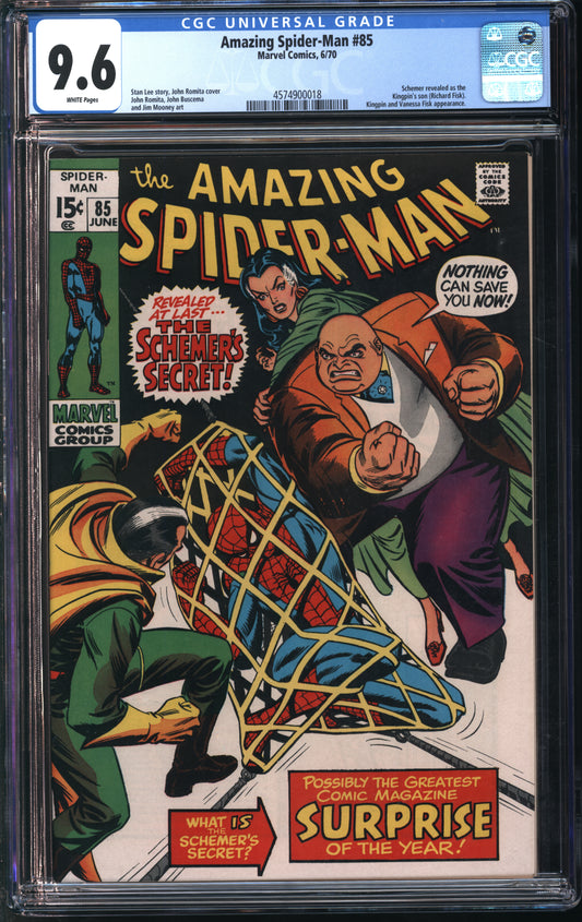 Marvel Comics Amazing Spider-Man #85 6/70 CGC 9.6 White Pages