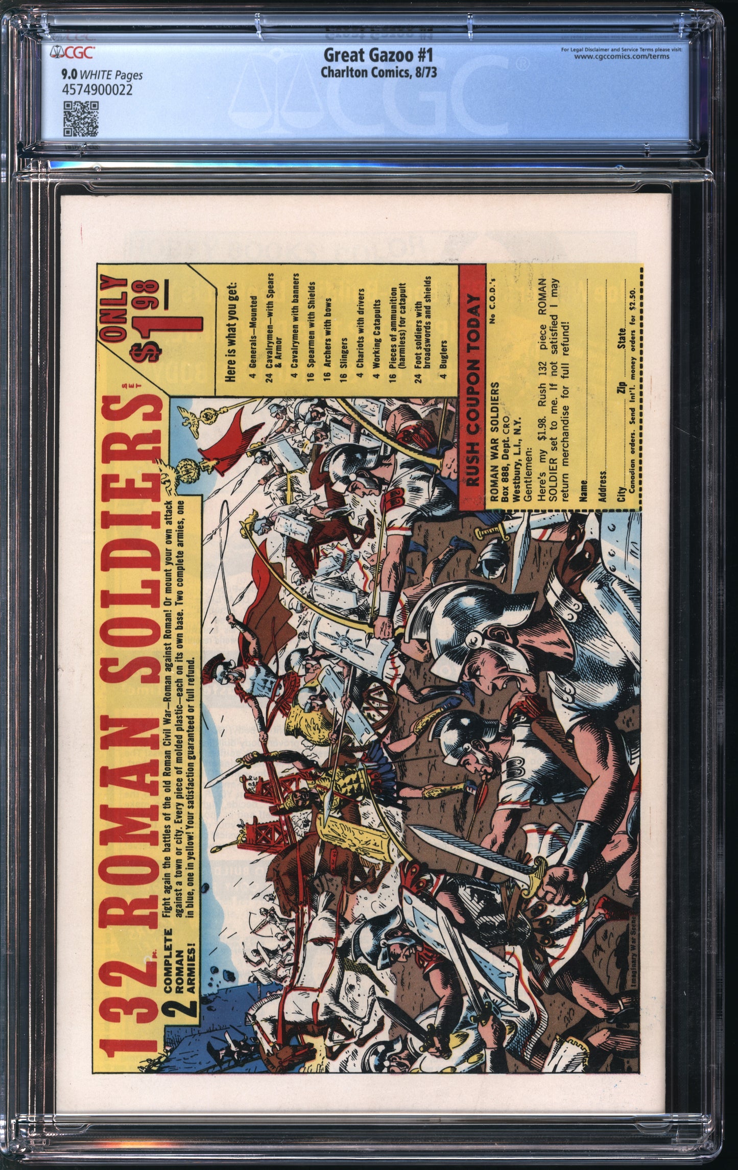 Charlton Comics Great Gazoo #1 8/73 CGC 9.0 White Pages