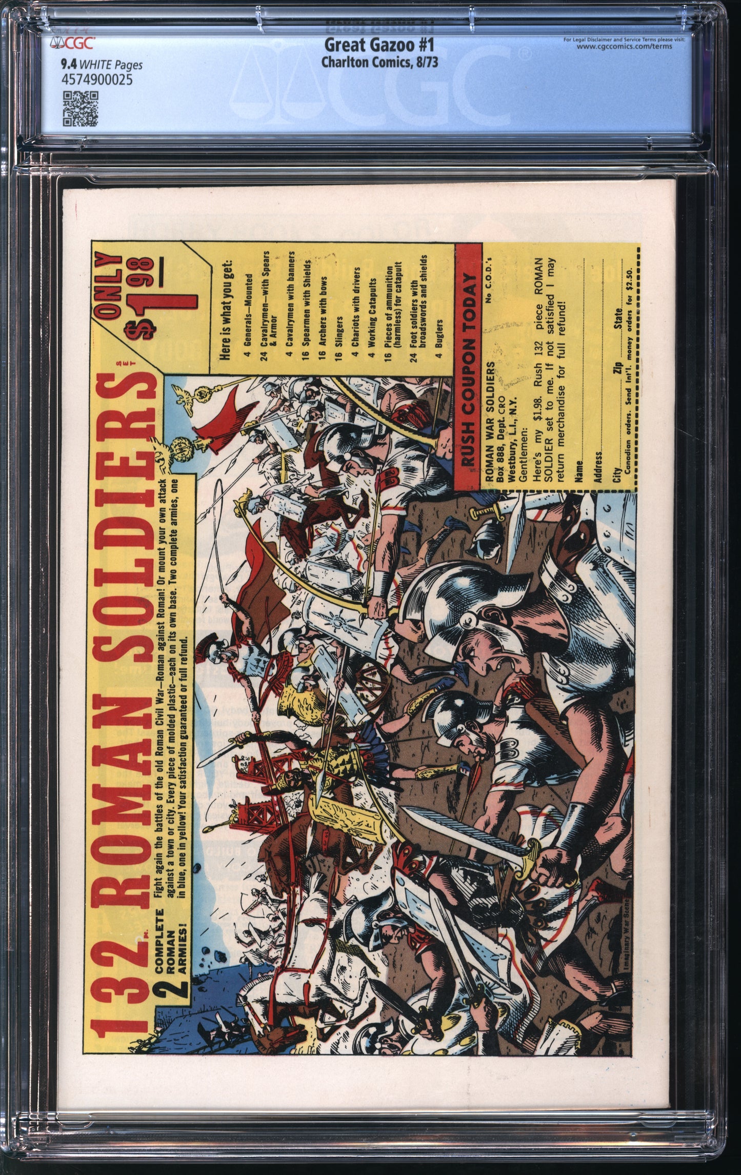 Charlton Comics Great Gazoo #1 8/73 CGC 9.4 White Pages