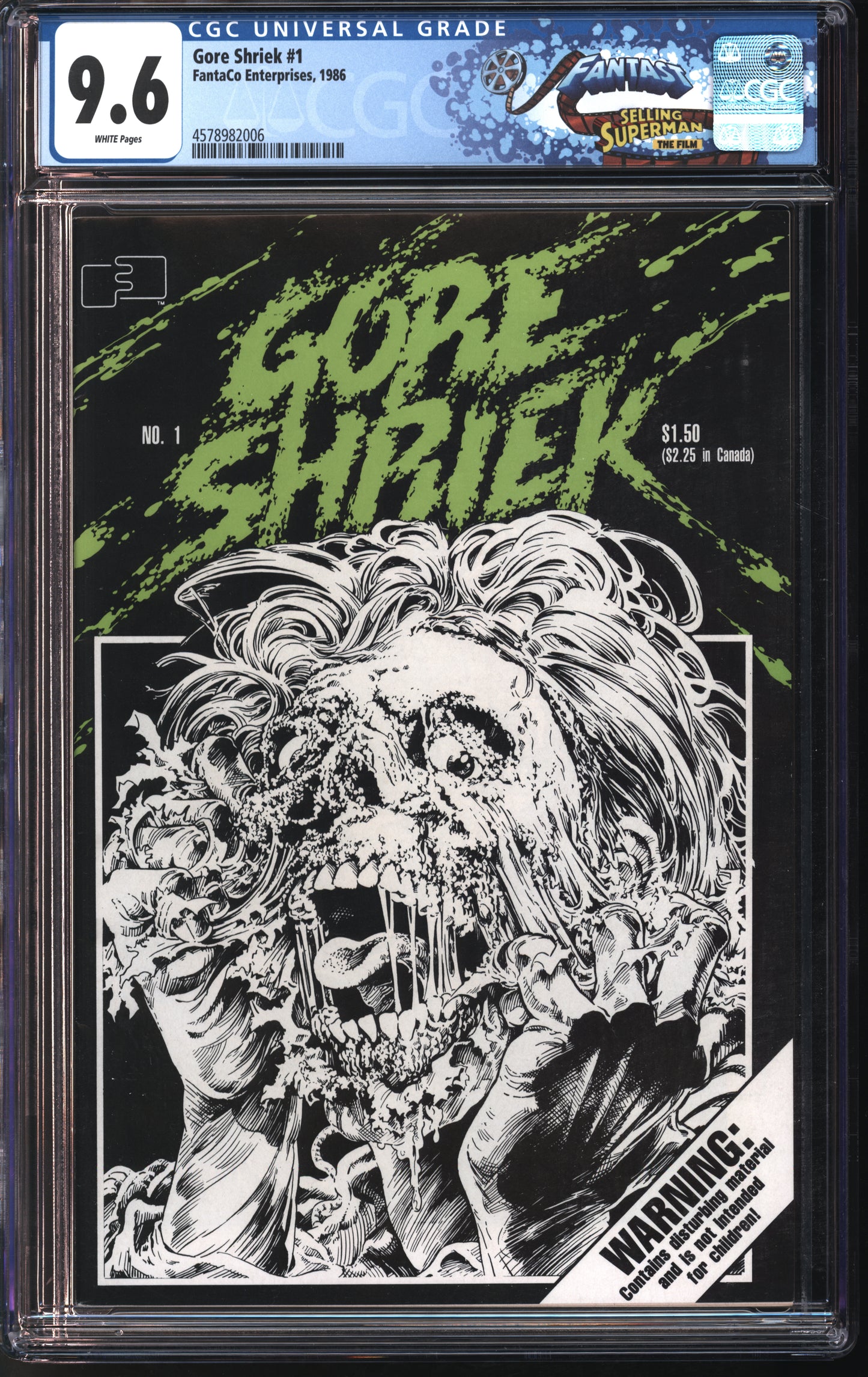 FantaCo Ent. Gore Shriek #1 1986 FANTAST CGC 9.6 White Pages