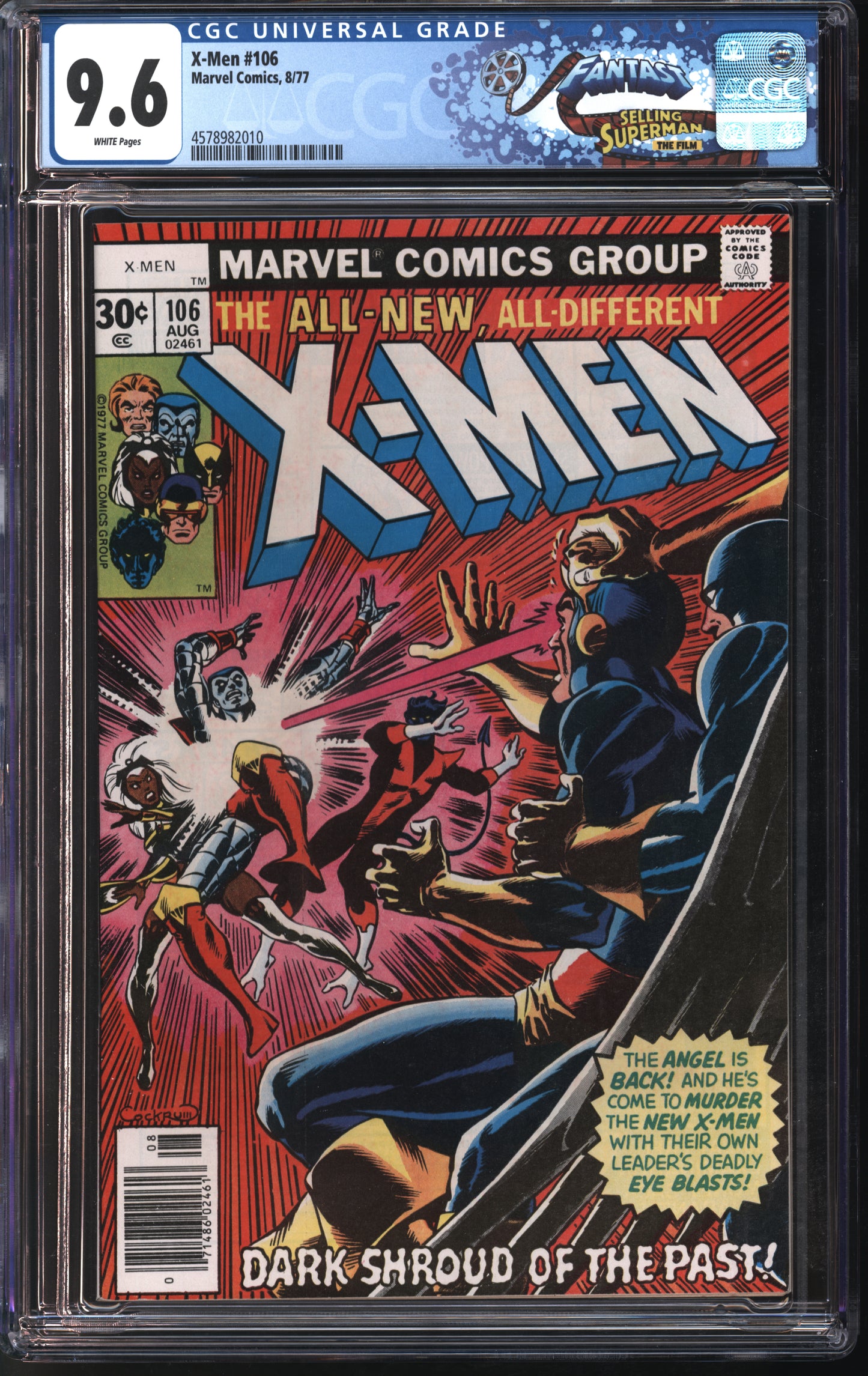 Marvel Comics X-men #106 8/77 FANTAST CGC 9.6 White Pages