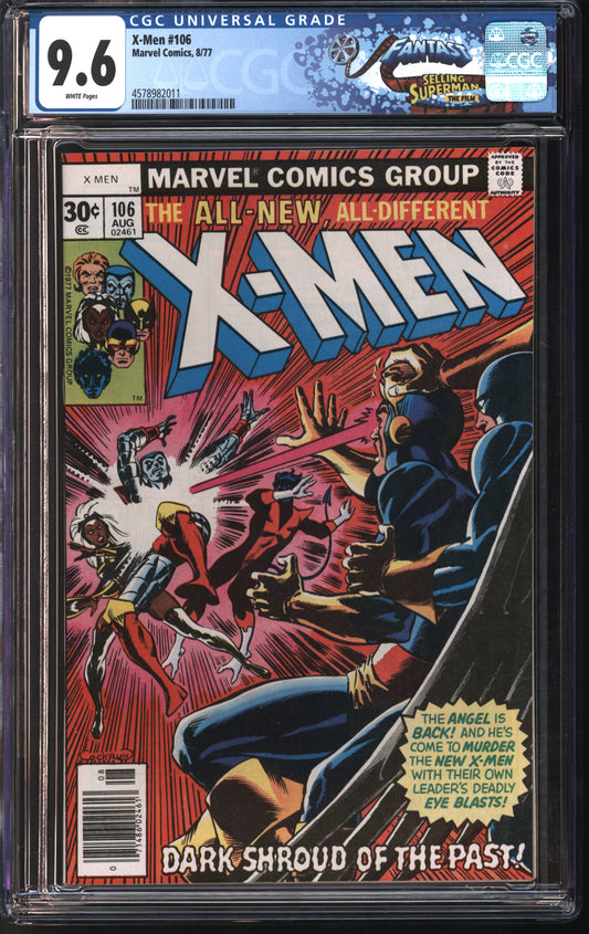 Marvel Comics X-men #106 8/77 FANTAST CGC 9.6 White Pages
