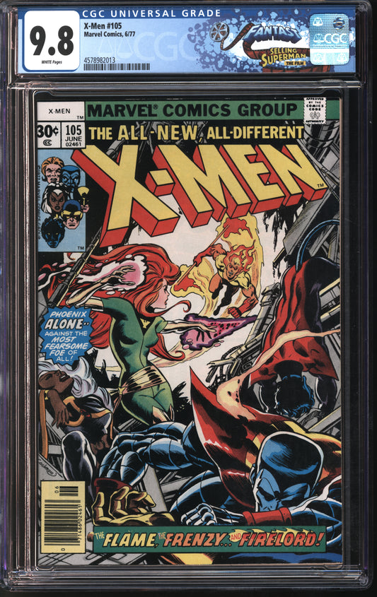 Marvel Comics X-men #105 6/77 FANTAST CGC 9.8 White Pages
