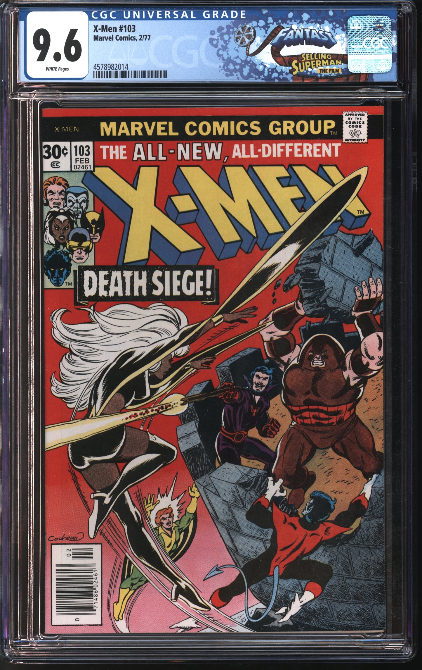 Marvel Comics X-men #103 2/77 FANTAST CGC 9.8 White Pages