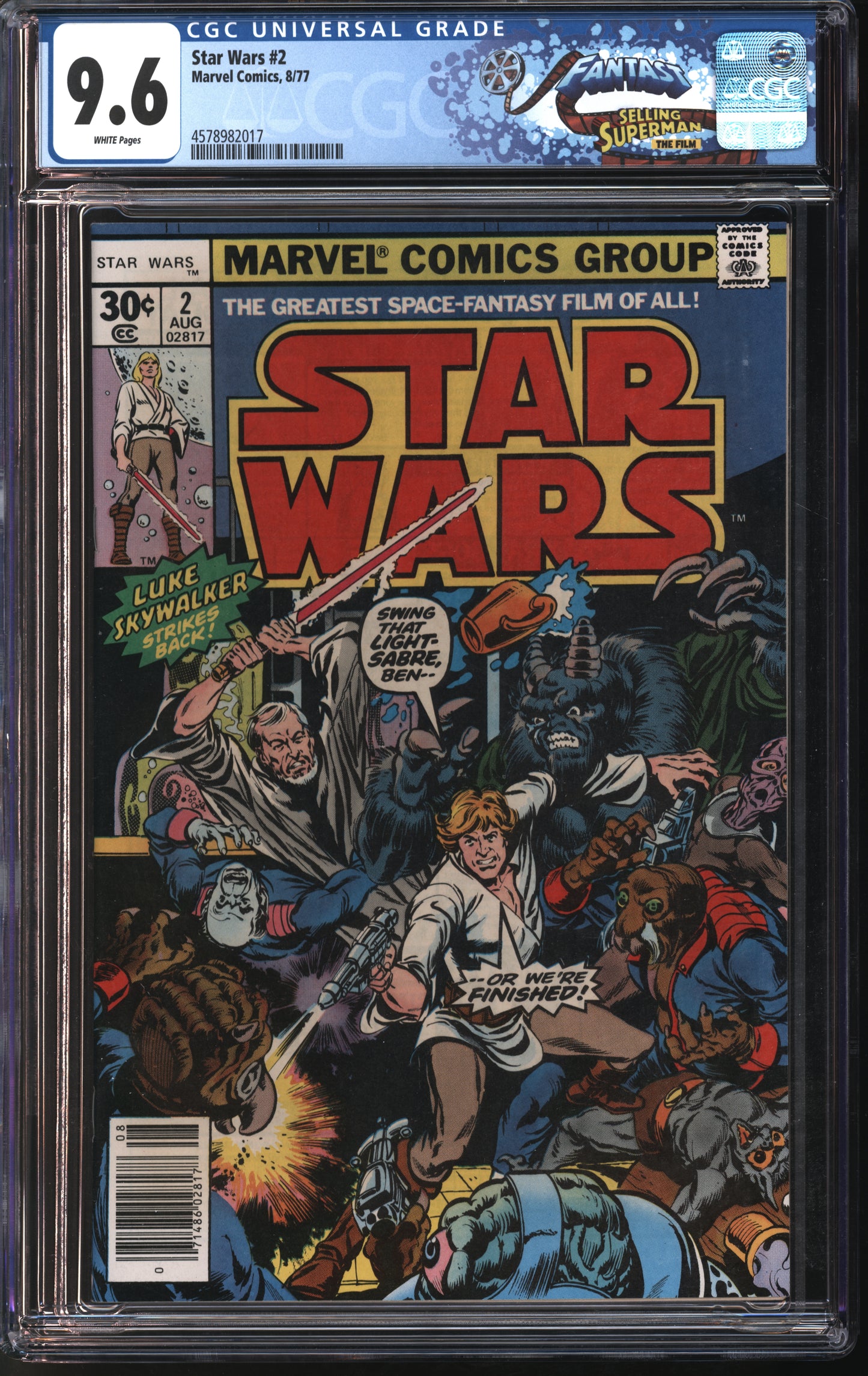 Marvel Comics Star Wars #2 8/77 FANTAST CGC 9.6 White Pages