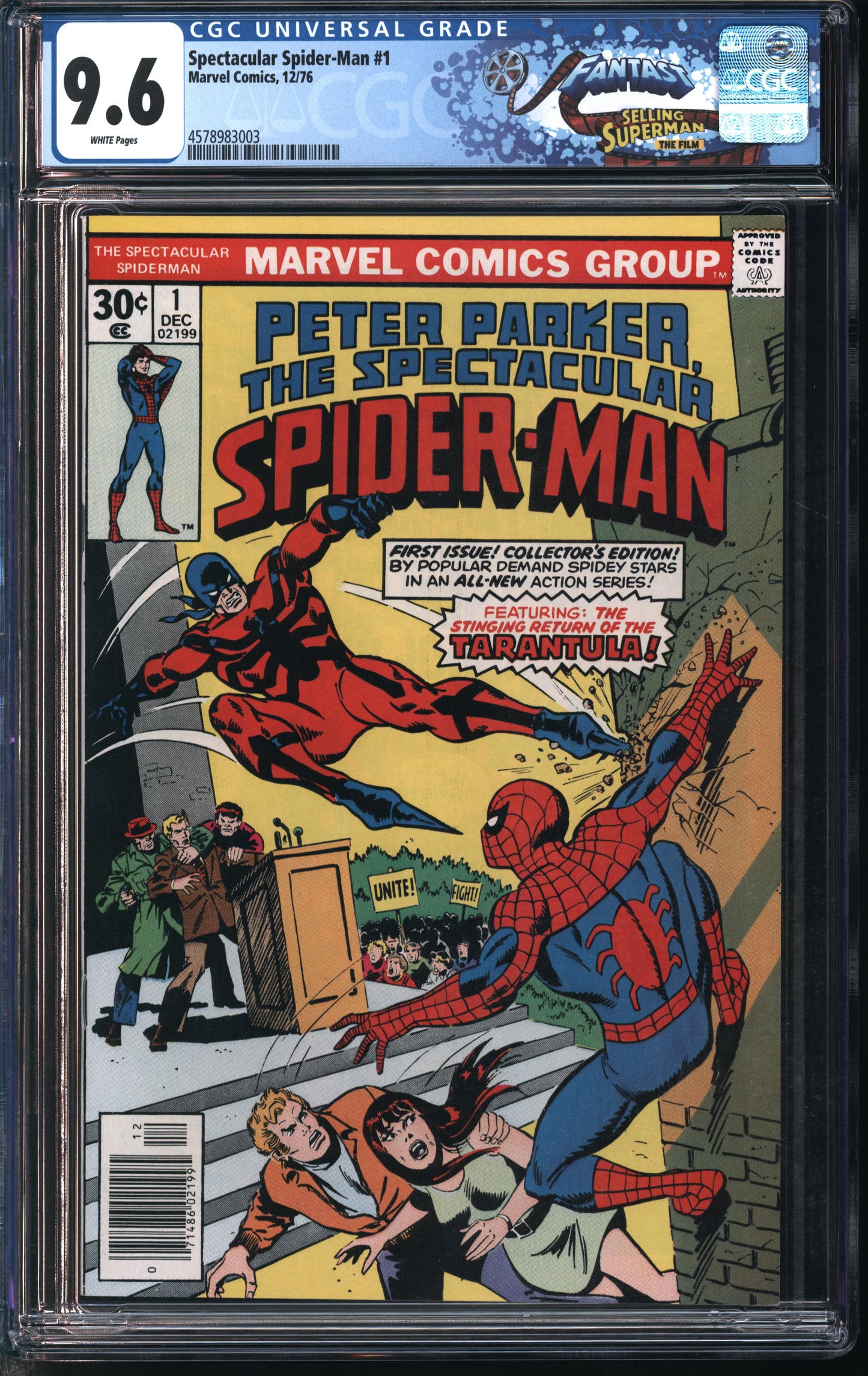 Marvel Comics Spectacular Spider-Man #1 12/76 FANTAST CGC 9.6 White Pages