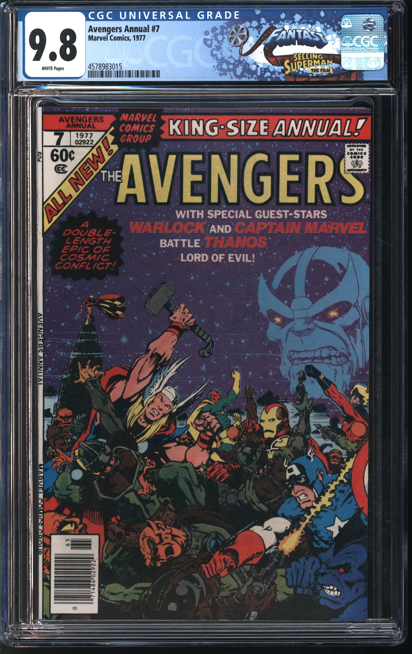 Marvel Comics Avengers Annual #7 1977 FANTAST CGC 9.8 White Pages