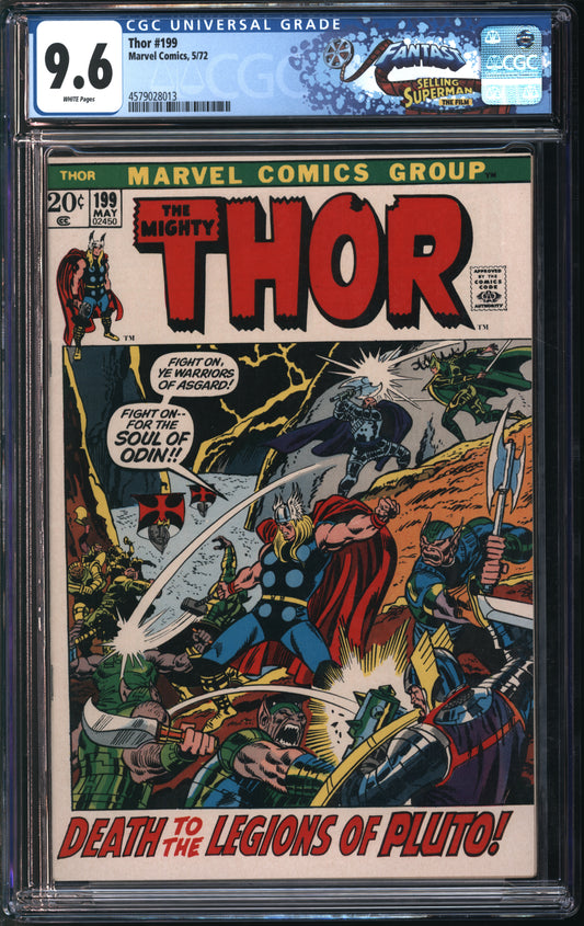 Marvel Comics Thor #199 5/72 FANTAST CGC 9.6 White Pages