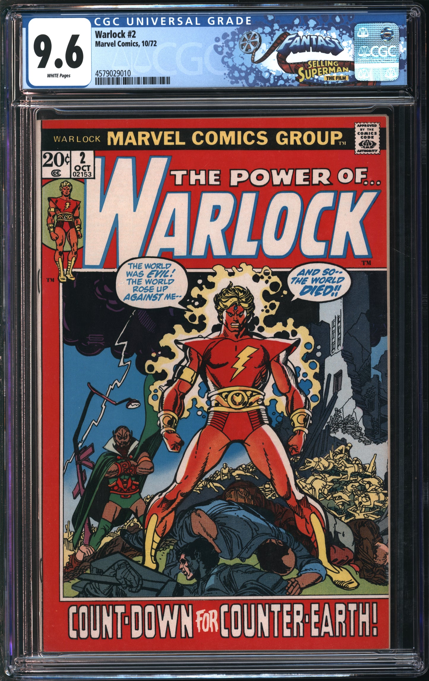Marvel Comics Warlock #2 10/72 FANTAST CGC 9.6 White Pages