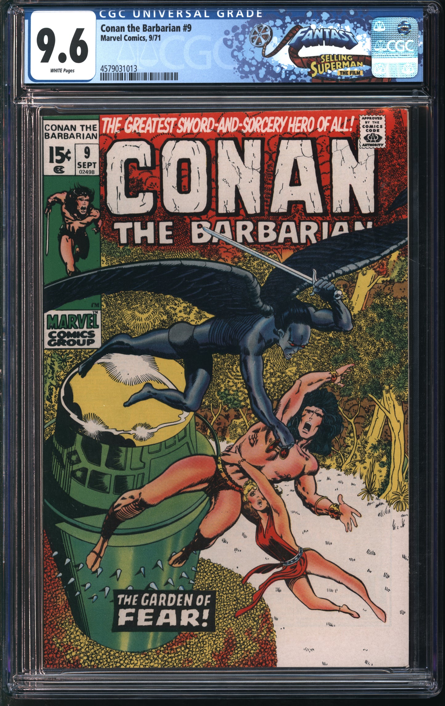 Marvel Comics Conan the Barbarian #9 9/71 FANTAST CGC 9.6 White Pages