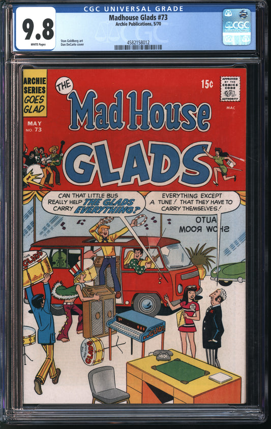 Archie Pub. Madhouse Glads #73 5/70 CGC 9.8 White Pages