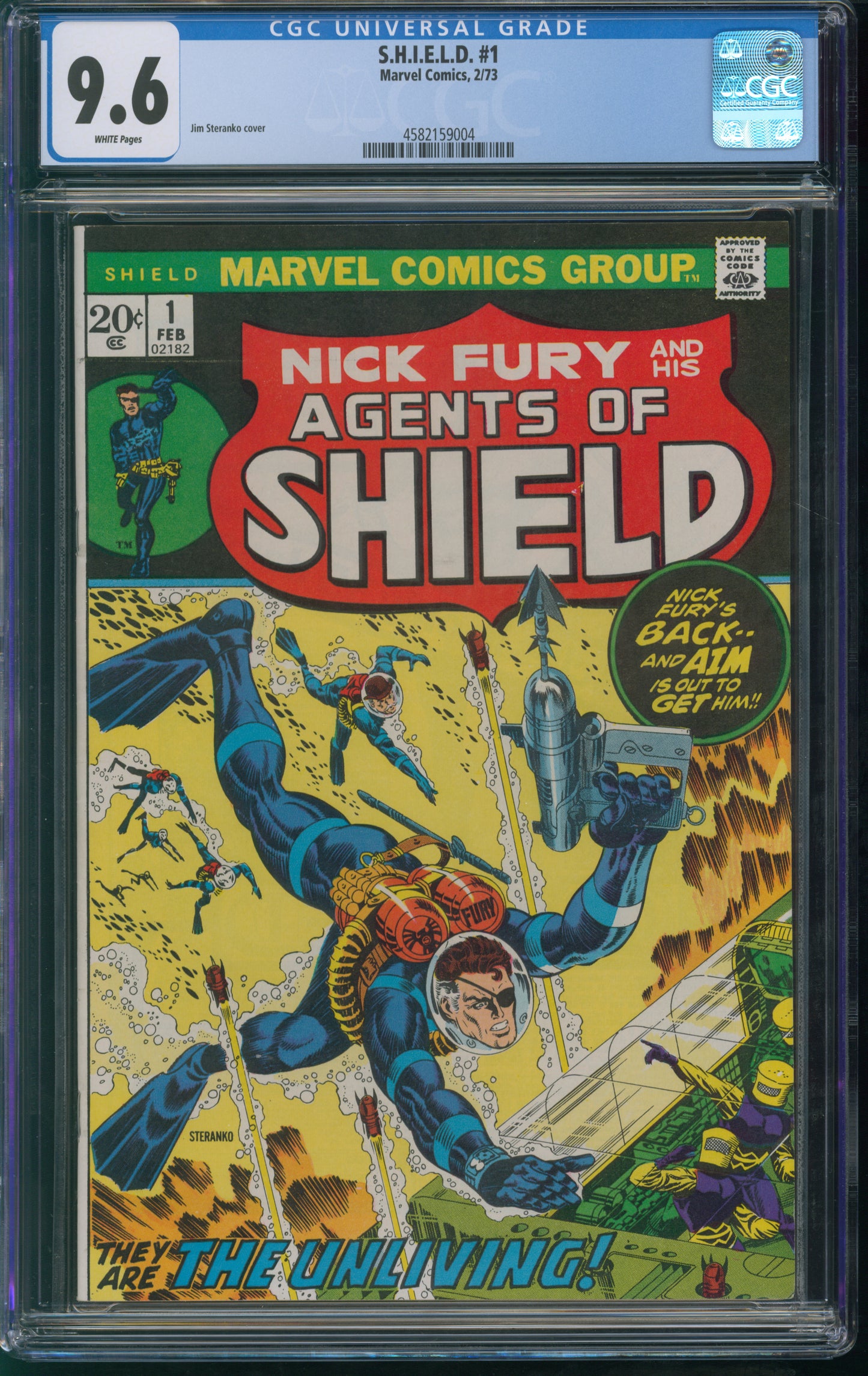 Marvel Comics S.H.I.E.L.D. (Nick Fury Agents of SHIELD) #1 2/73 CGC 9.6 White Pages