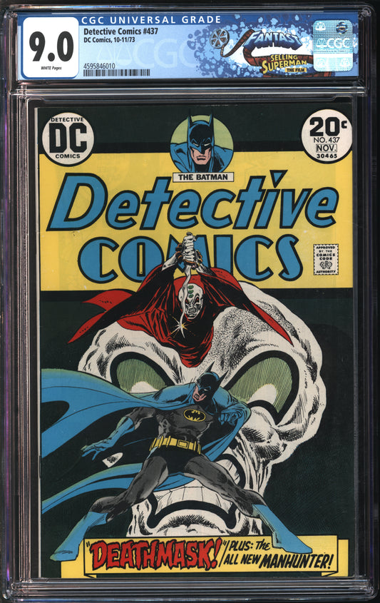 D.C. Comics Detective Comics #437 10-11/73 FANTAST CGC 9.0 White Pages