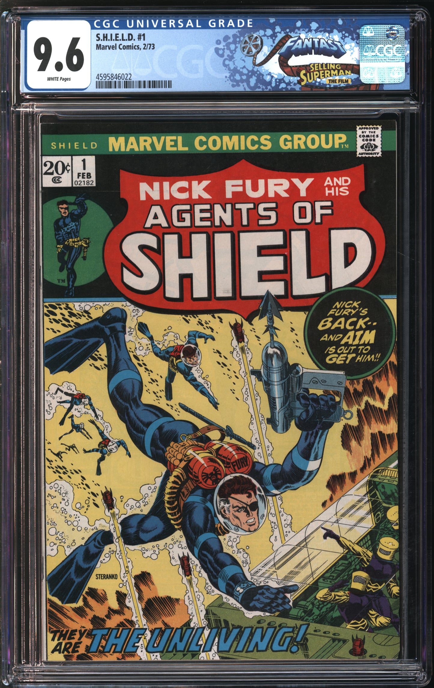 Marvel S.H.I.E.L.D. (SHIELD) #1 2/73 FANTAST CGC 9.6 Off-White to White Pages