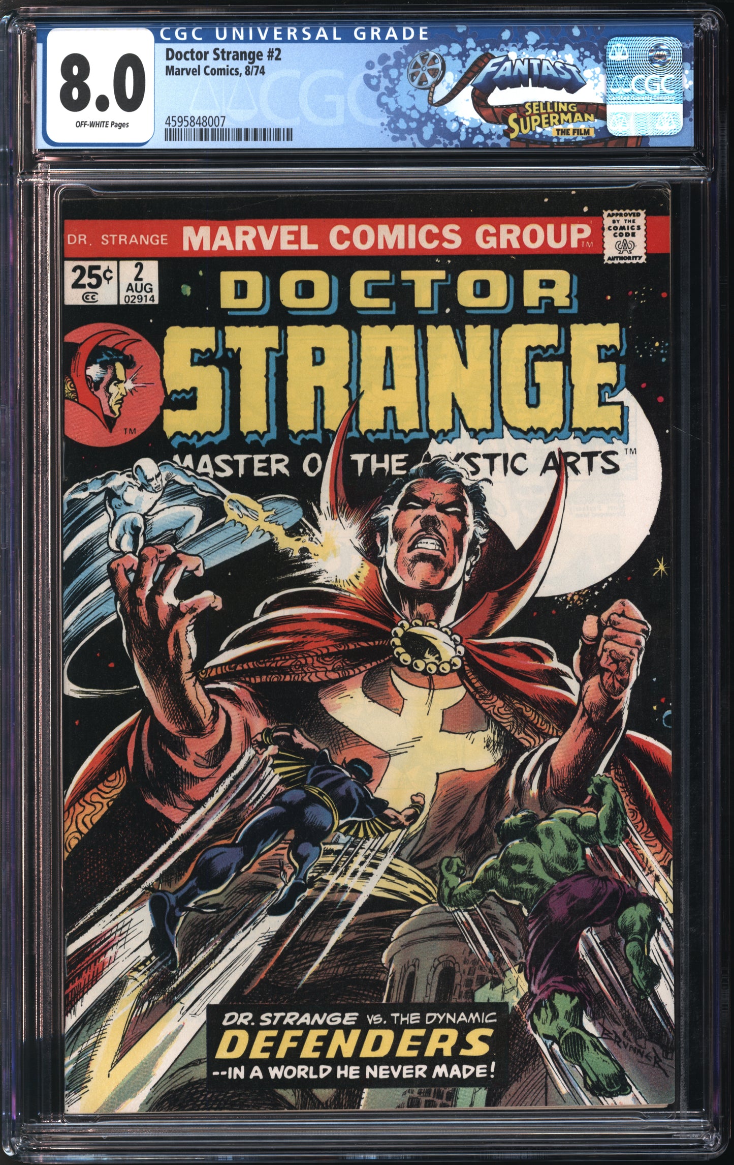 Marvel Comics Doctor Strange #2 8/74 FANTAST CGC 8.0 Off-White Pages