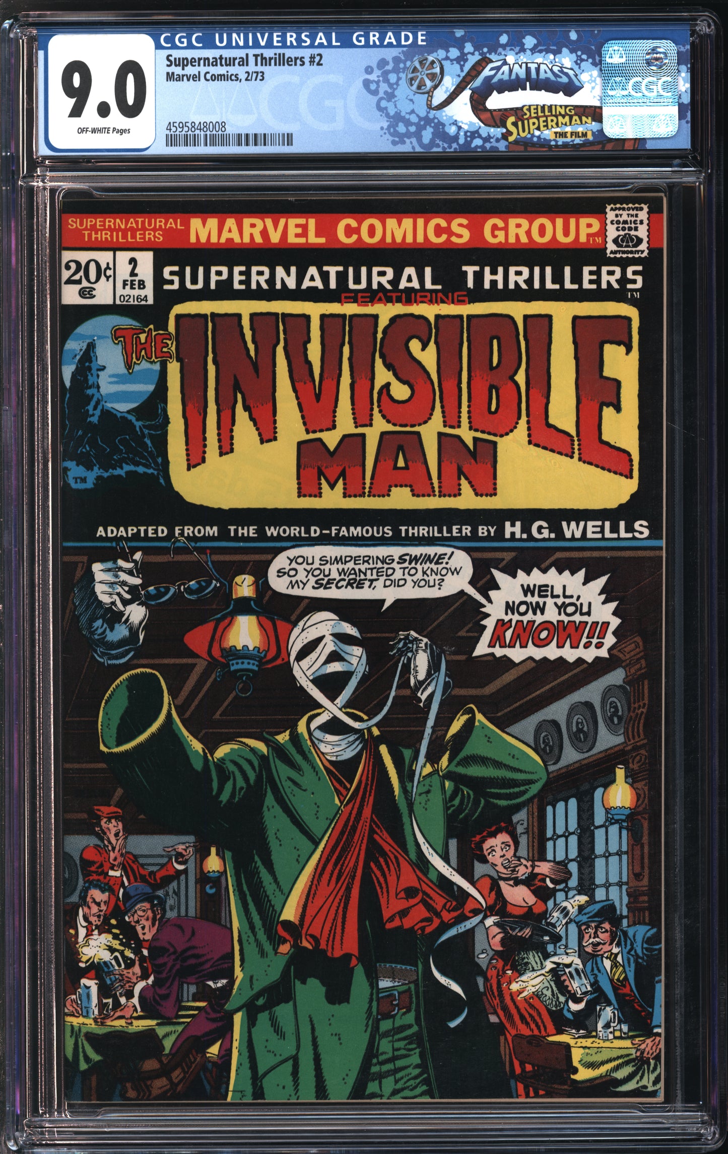 Marvel Comics Supernatural Thrillers #2 2/73 FANTAST CGC 9.0 Off-White Pages