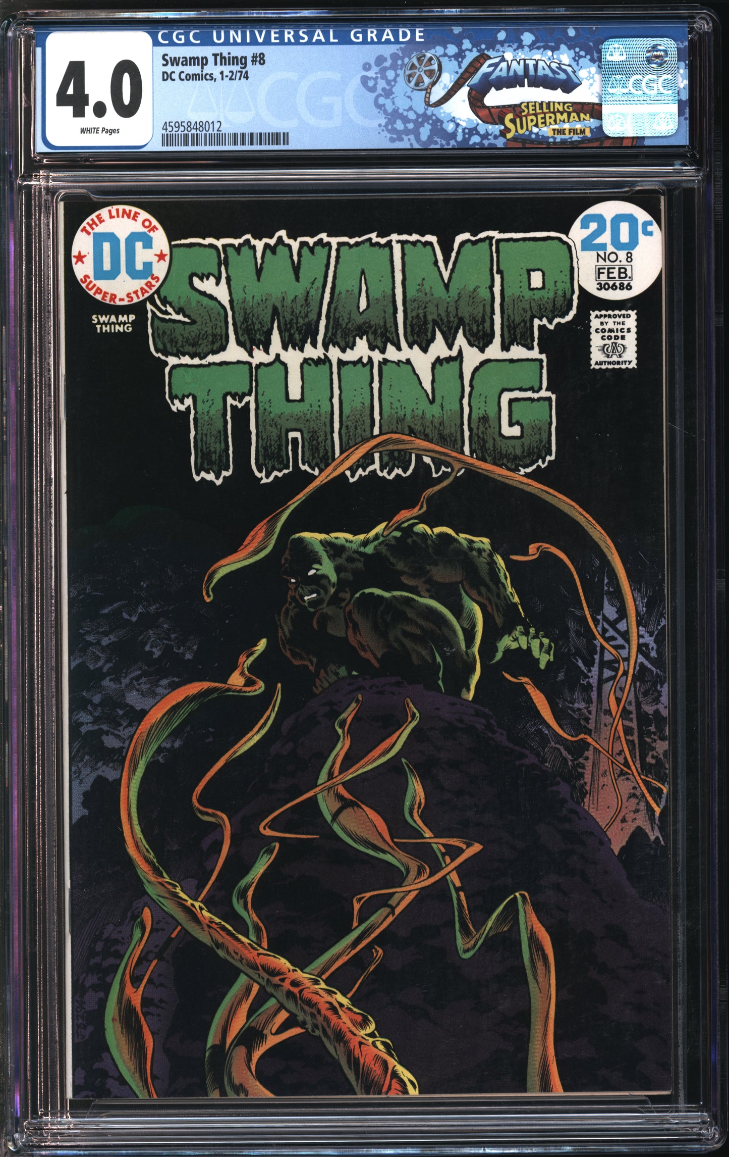 D.C. Comics Swamp Thing #8 1-2/74 FANTAST CGC 4.0 White Pages