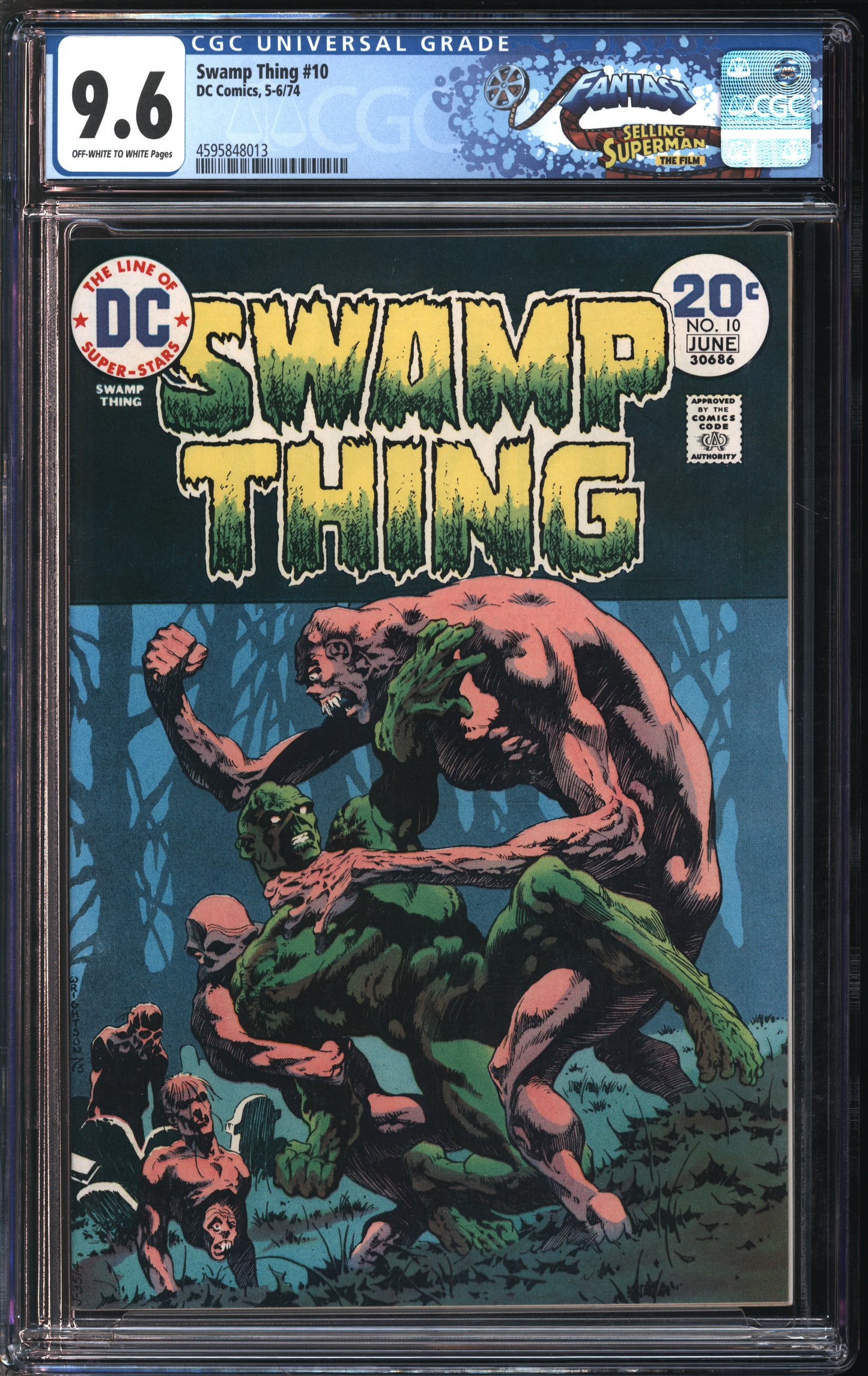 D.C. Comics Swamp Thing #10 5-6/74 FANTAST CGC 9.6 Off-White to White Pages