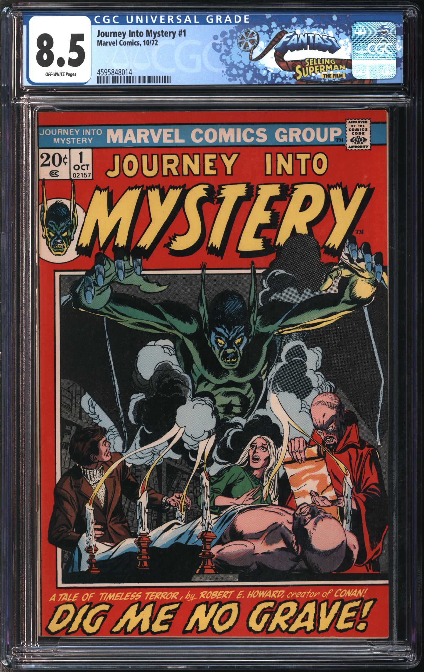 Marvel Comics Journey into Mystery #1 10/72 FANTAST CGC 8.5 Off-White Pages