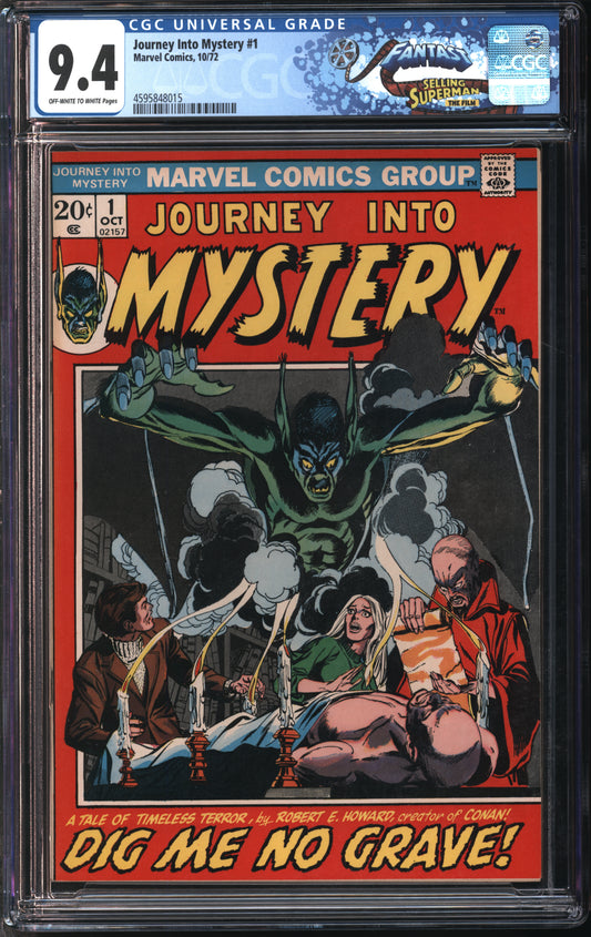 Marvel Comics Journey into Mystery #1 10/72 FANTAST CGC 9.4 Off-White to White Pages