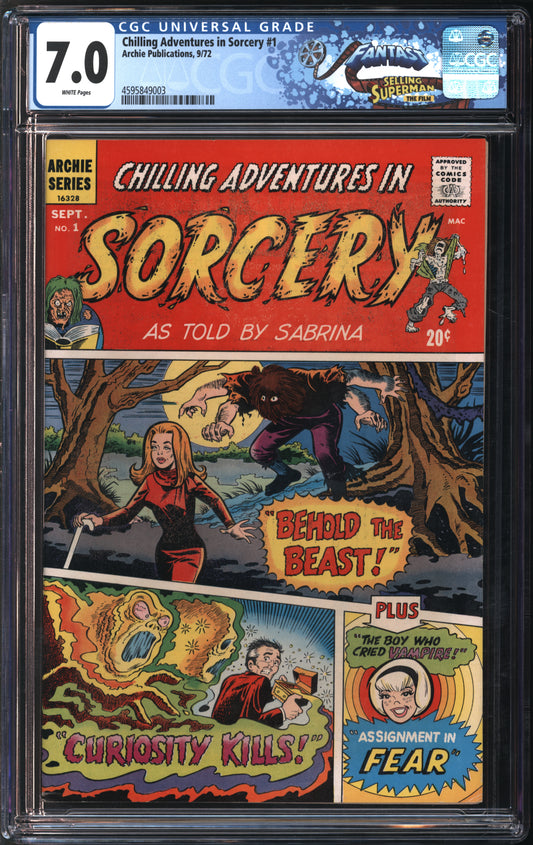 Archie Pub. Chilling Adventures in Sorcery #1 9/72 FANTAST CGC 7.0 White Pages