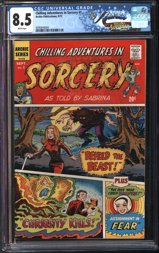 Archie Pub. Chilling Adventures in Sorcery #1 9/72 FANTAST CGC 8.5 White Pages