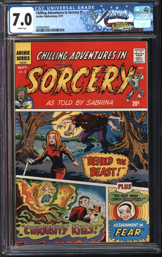 Archie Pub. Chilling Adventures in Sorcery #1 9/72 FANTAST CGC 7.0 White Pages