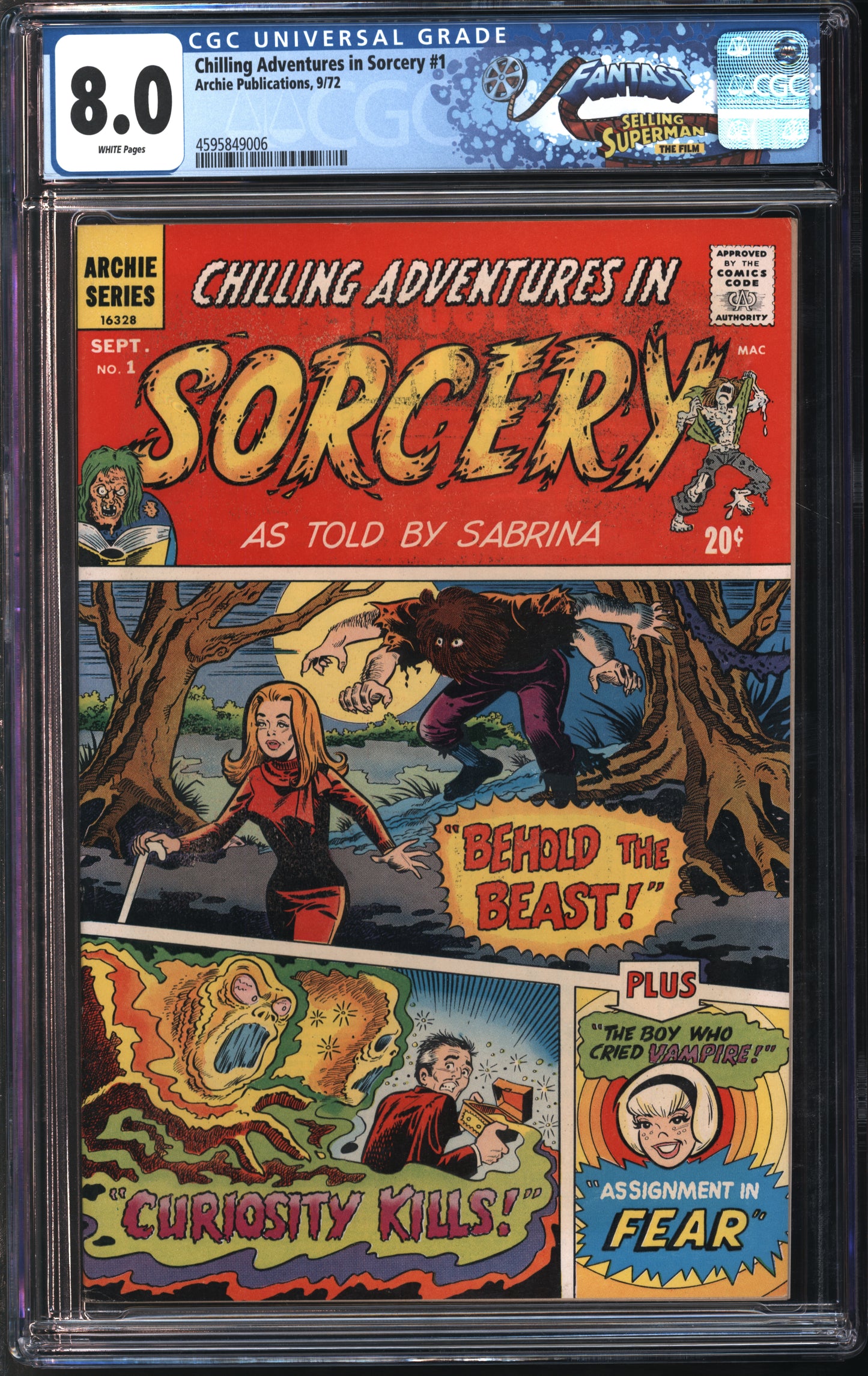 Archie Pub. Chilling Adventures in Sorcery #1 9/72 FANTAST CGC 8.0 White Pages