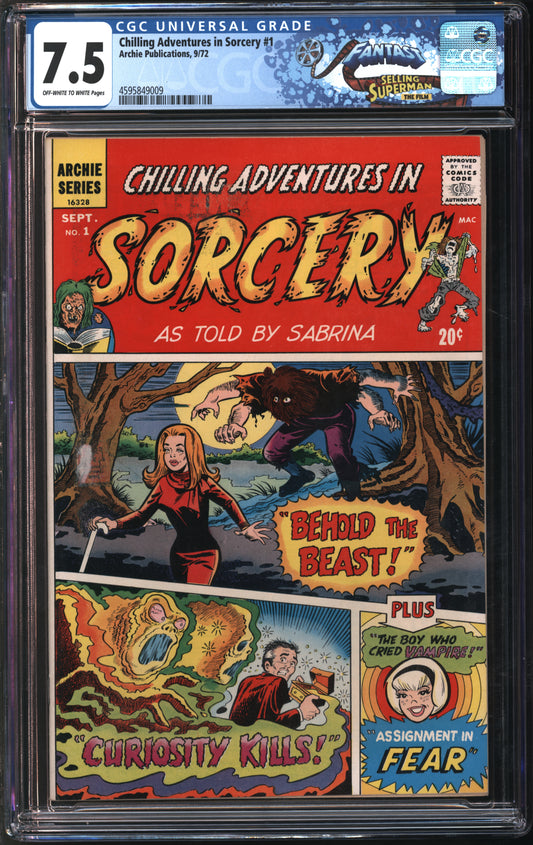 Archie Pub. Chilling Adventures in Sorcery #1 9/72 FANTAST CGC 7.5 Off-White to White Pages